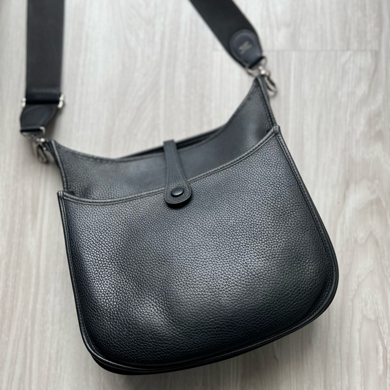 Hermes Evelyne 29 CM 黑色銀扣  正常使用痕跡 防塵套盒子紙卡都在-5