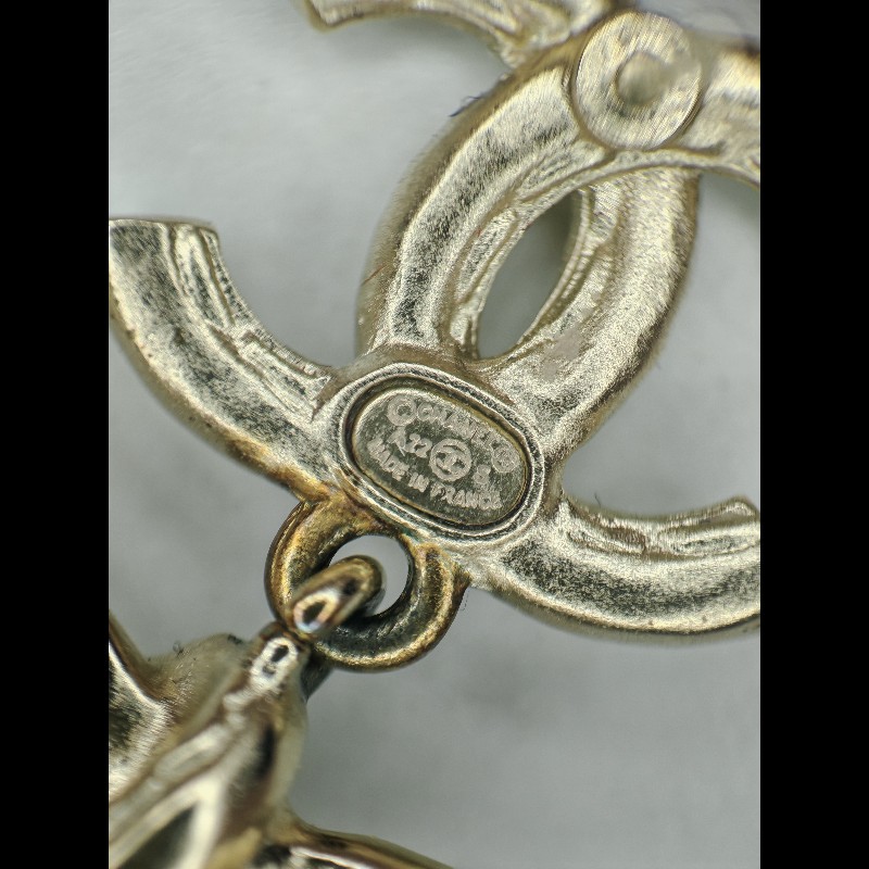 Chanel 22S 蝴蝶結水滴形珍珠耳環-6