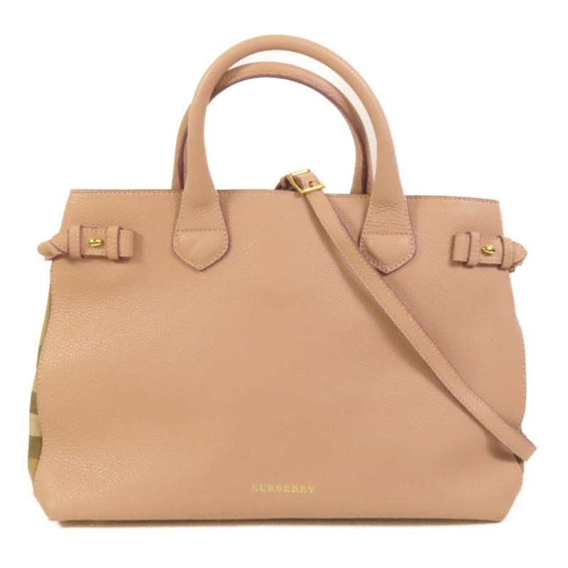 BURBERRY 牛皮皮革2 Way Shoulder金扣手挽肩背兩用袋-0