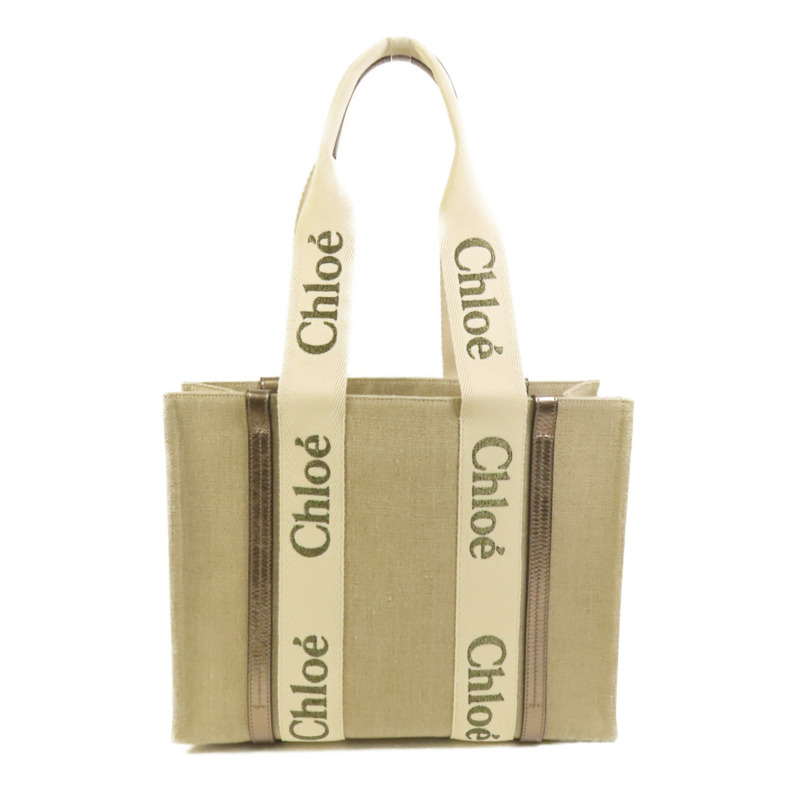 Chloe 帆布Woody Tote Medium肩背袋-1