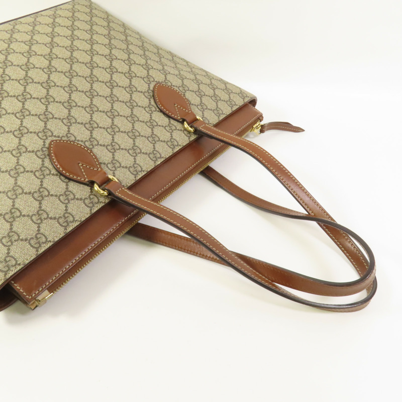 GUCCI 塗層帆布GG Supreme金扣肩背袋-4