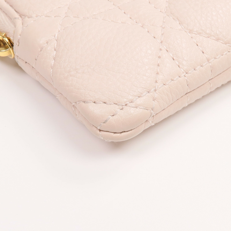 Dior 牛皮皮革Caro Lavender金扣零錢包-7