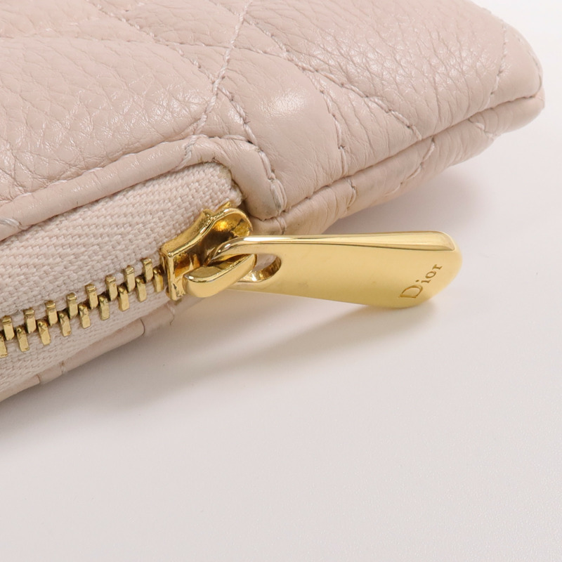Dior 牛皮皮革Caro Lavender金扣零錢包-10