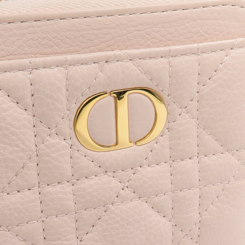 Dior 牛皮皮革Caro Lavender金扣零錢包-11