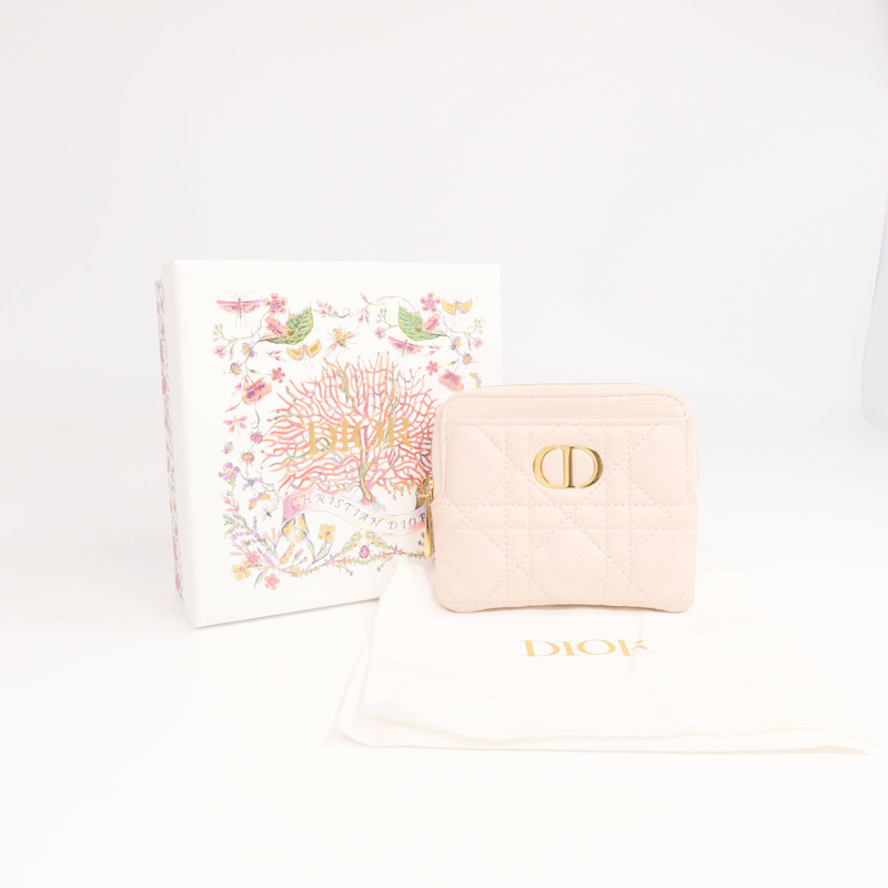 Dior 牛皮皮革Caro Lavender金扣零錢包-16