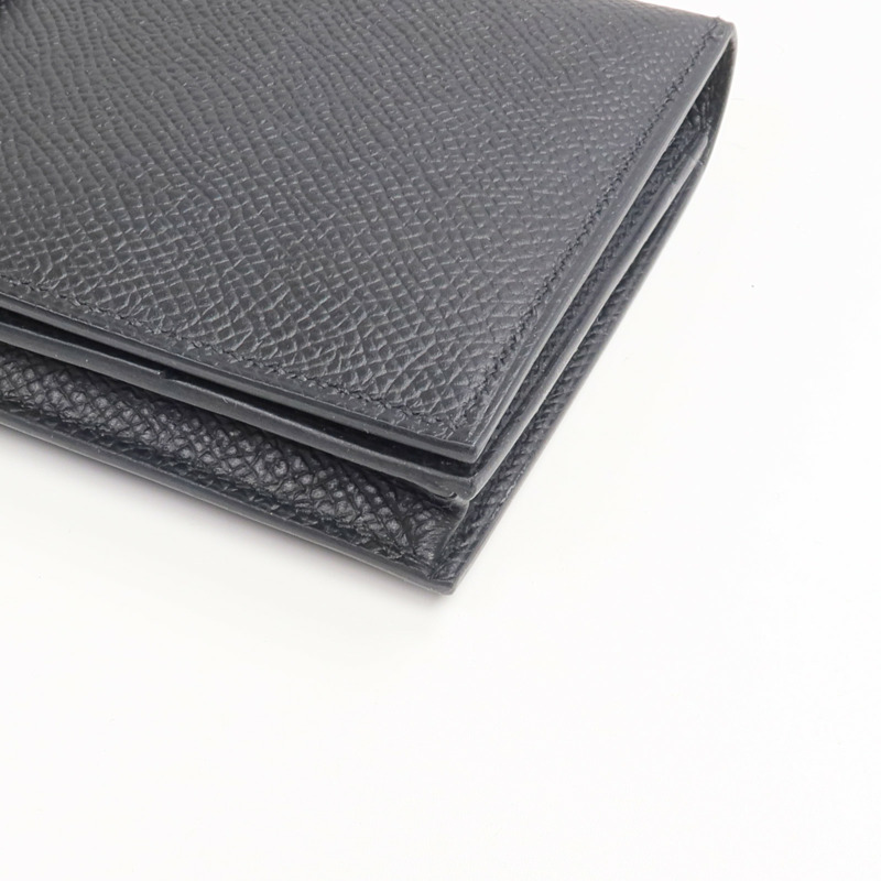 HERMES Epsom皮革Bearn Wallet金扣長錢包Noir-6