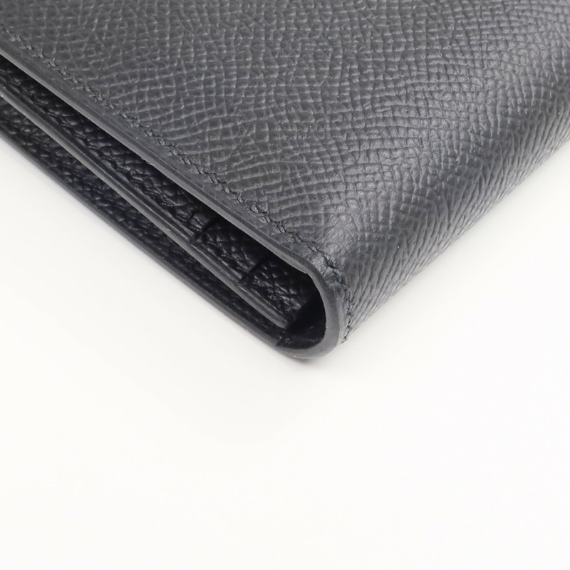 HERMES Epsom皮革Bearn Wallet金扣長錢包Noir-8