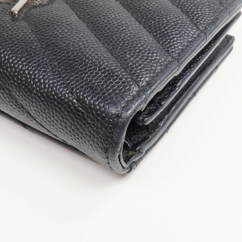 SAINT LAURENT 牛皮皮革Wallet銀扣錢包-9