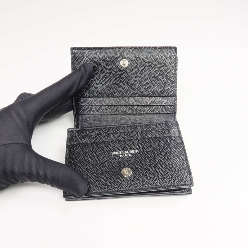 SAINT LAURENT 牛皮皮革Wallet銀扣錢包-14