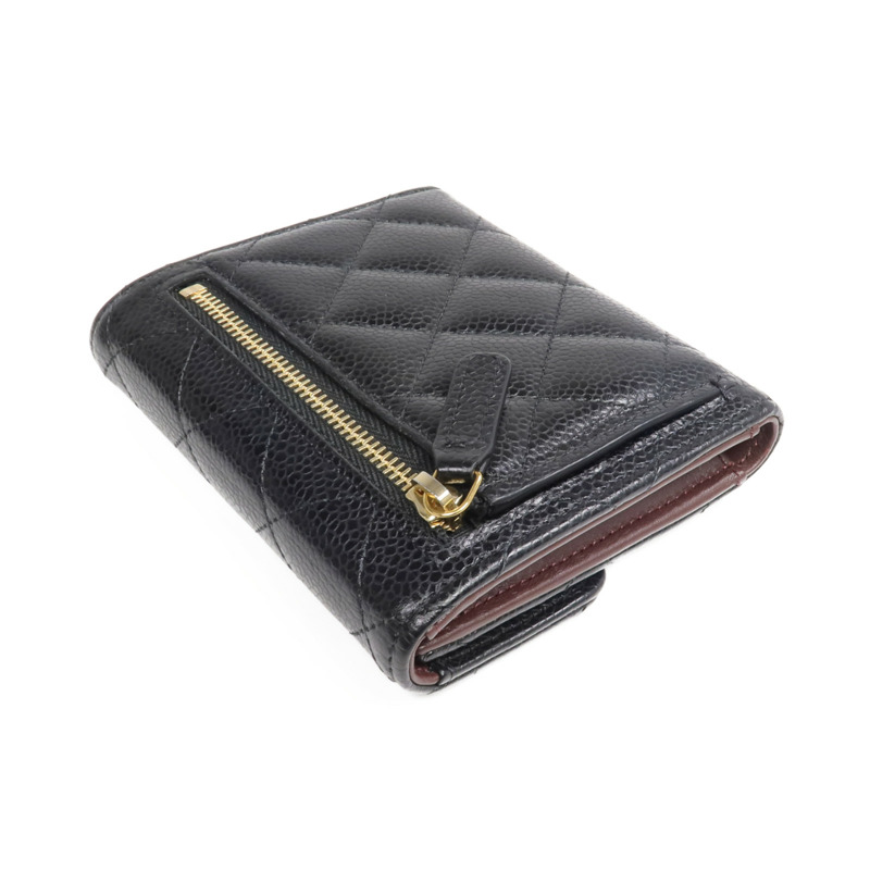 CHANEL 牛皮皮革Classic Small Flap Wallet金扣錢包-4