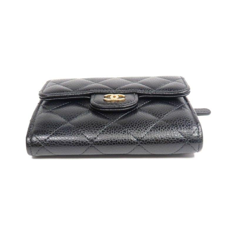 CHANEL 牛皮皮革Classic Small Flap Wallet金扣錢包-5