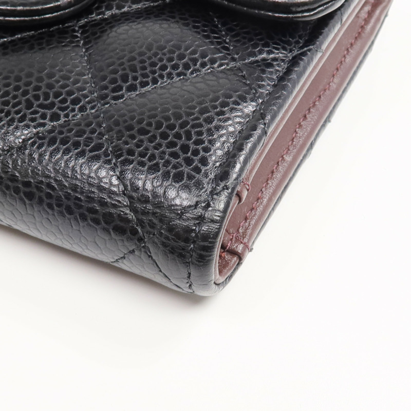CHANEL 牛皮皮革Classic Small Flap Wallet金扣錢包-6
