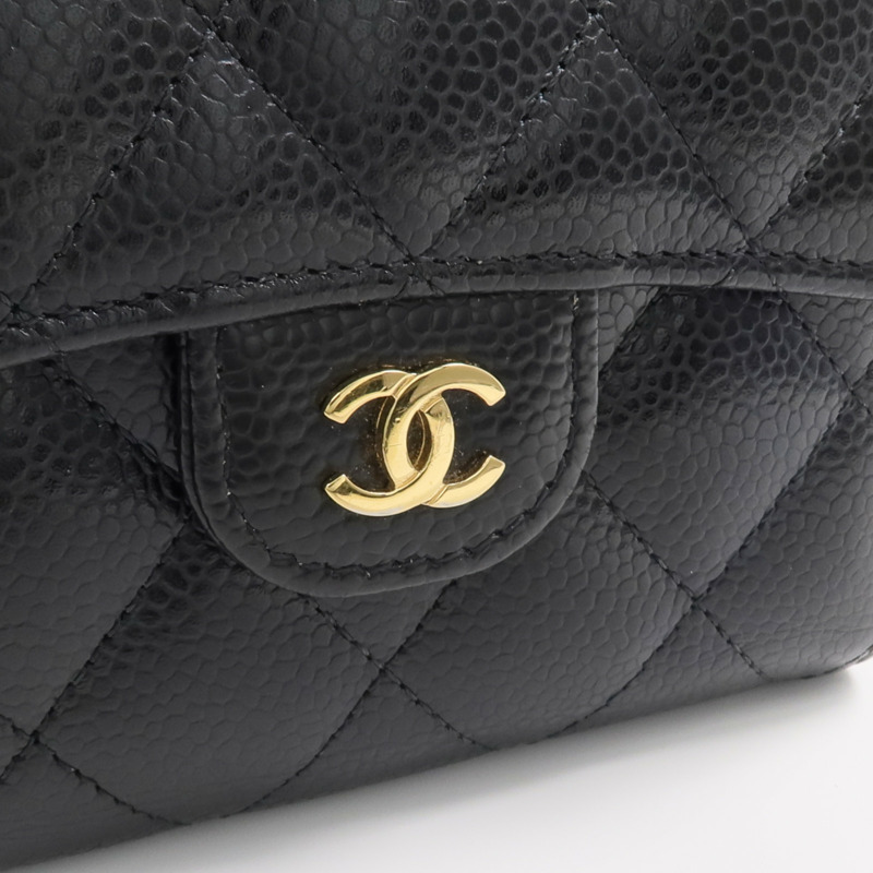 CHANEL 牛皮皮革Classic Small Flap Wallet金扣錢包-10
