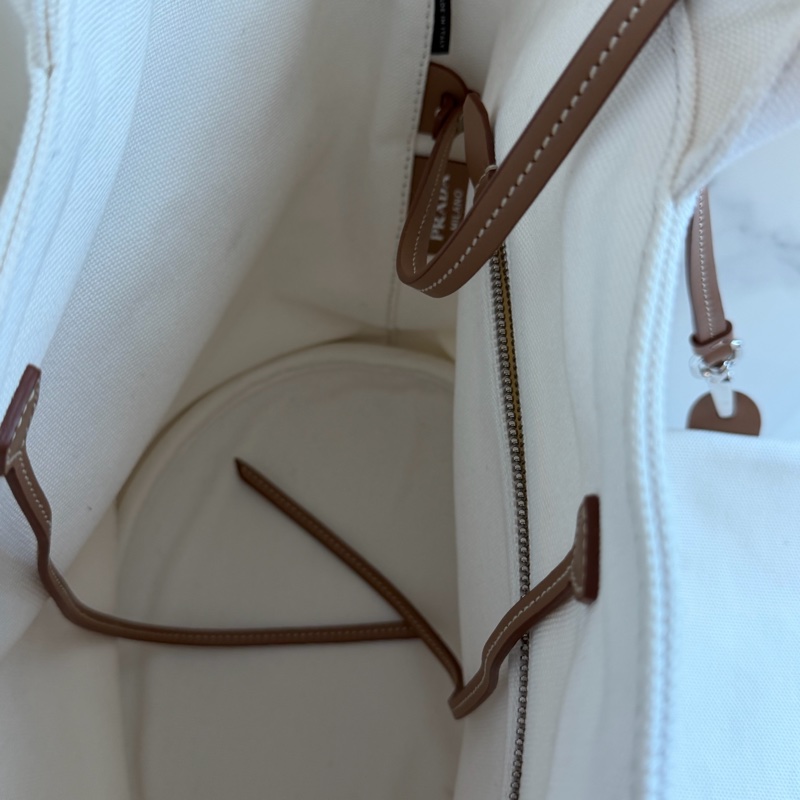 Prada 白色手提斜挎兩用包 內裡小包🩷-11