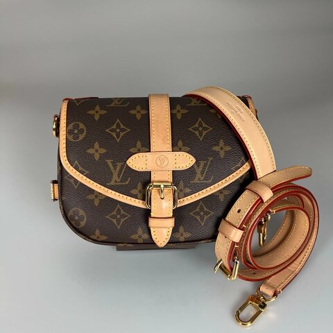 LV M46740/晶片款 老花雙子星包Saumur BB