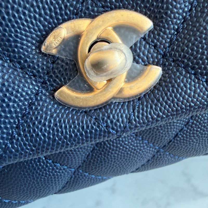 Chanel 香奈兒深藍cocohandle 超難買！絕美🩵coco/購證-10