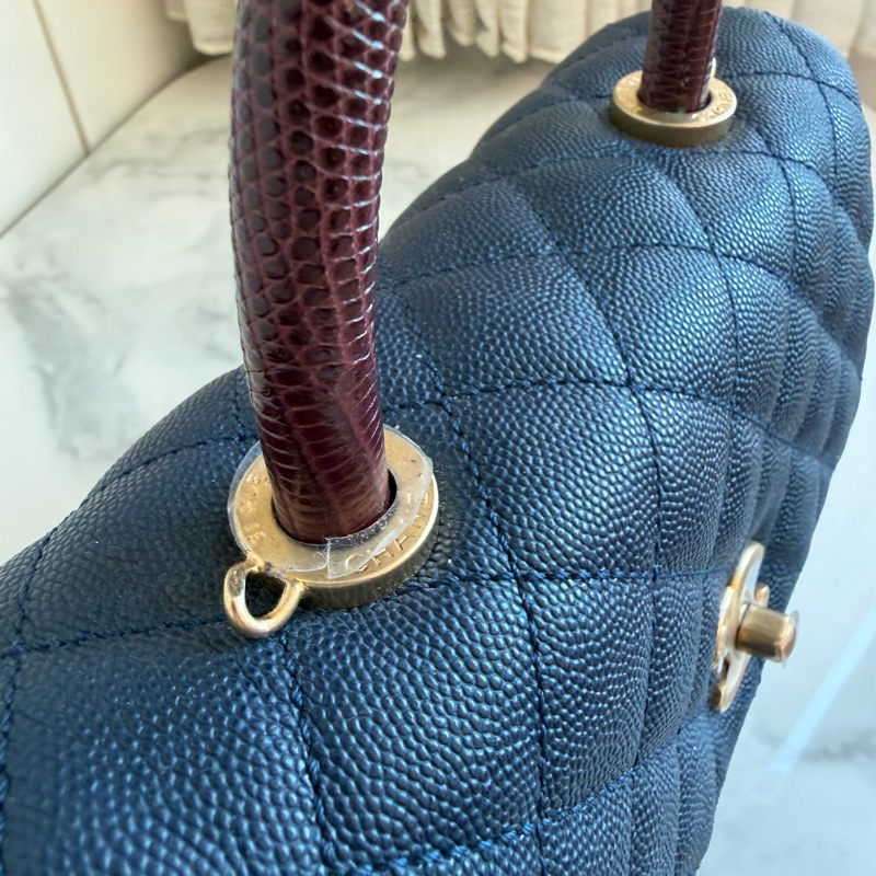 Chanel 香奈兒深藍cocohandle 超難買！絕美🩵coco/購證-11