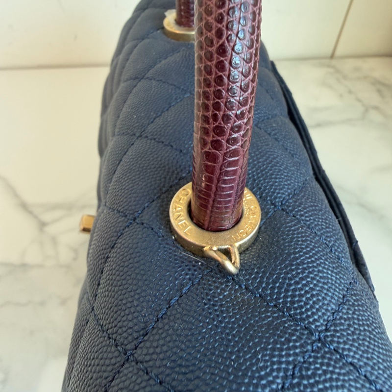 Chanel 香奈兒深藍cocohandle 超難買！絕美🩵coco/購證-12