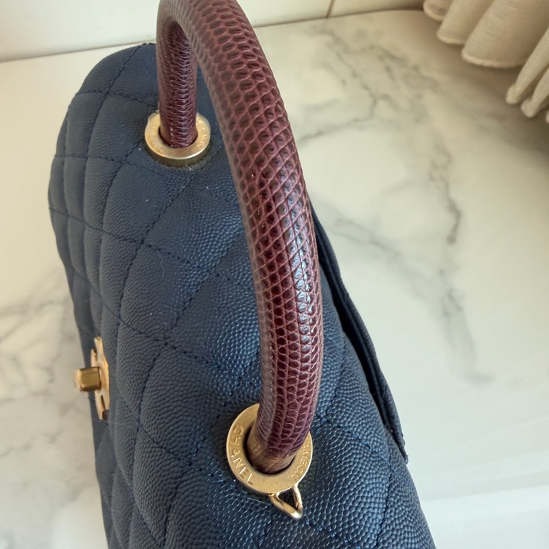 Chanel 香奈兒深藍cocohandle 超難買！絕美🩵coco/購證-13