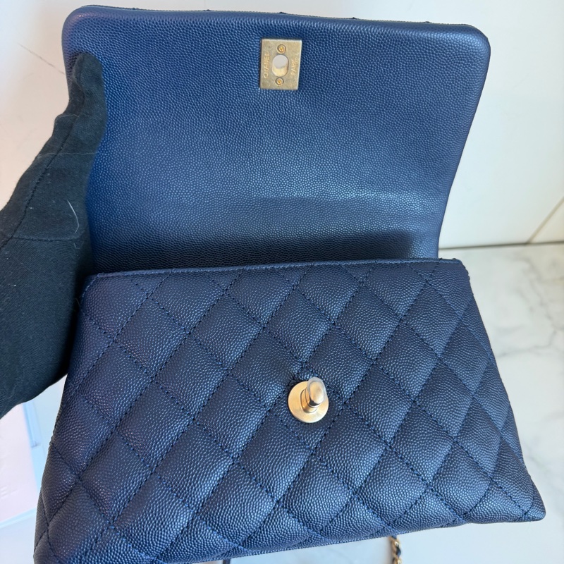 Chanel 香奈兒深藍cocohandle 超難買！絕美🩵coco/購證-15