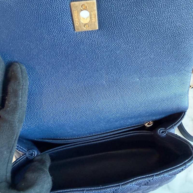 Chanel 香奈兒深藍cocohandle 超難買！絕美🩵coco/購證-18