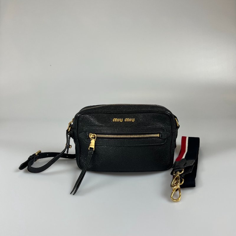 MIU MIU 5BH116 黑MADRAS相機包-0