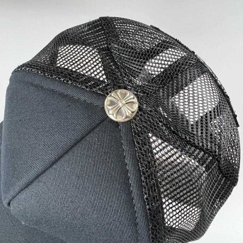 CHROME HEARTS 黑十字貼皮棒球帽-5