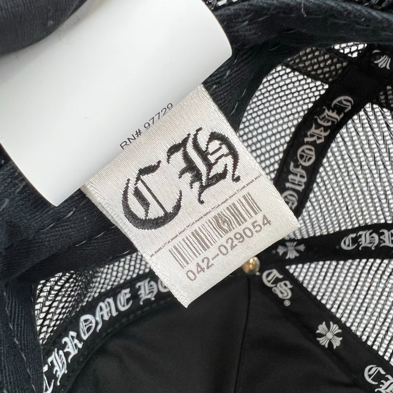 CHROME HEARTS 黑十字貼皮棒球帽-7