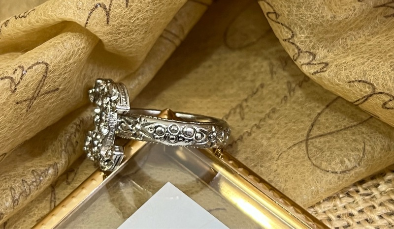 Chanel 滿鑽鑲嵌 雙C Logo 戒指 銀色-3