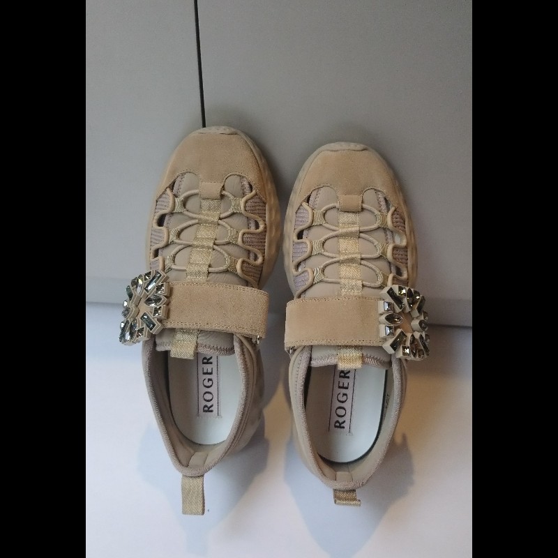 Roger Vivier 駝色彈性網狀休閒鞋-2