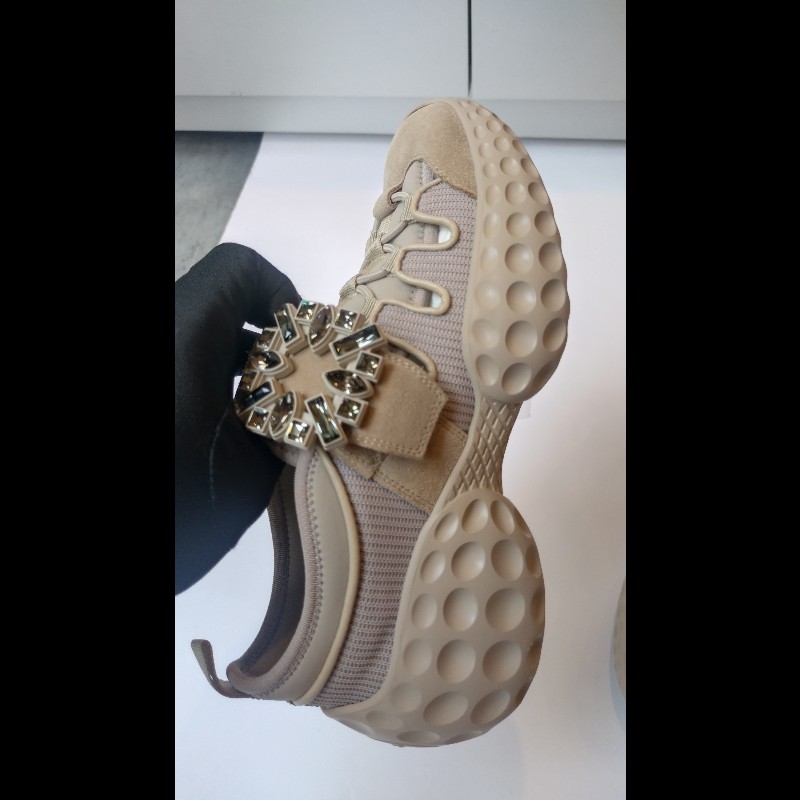 Roger Vivier 駝色彈性網狀休閒鞋-4