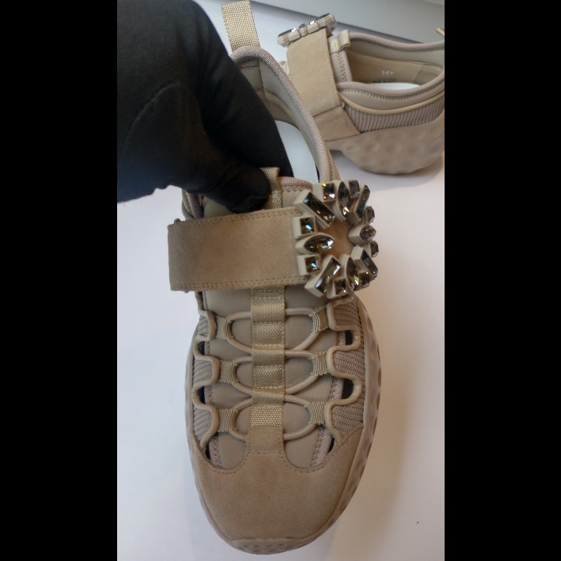 Roger Vivier 駝色彈性網狀休閒鞋-8