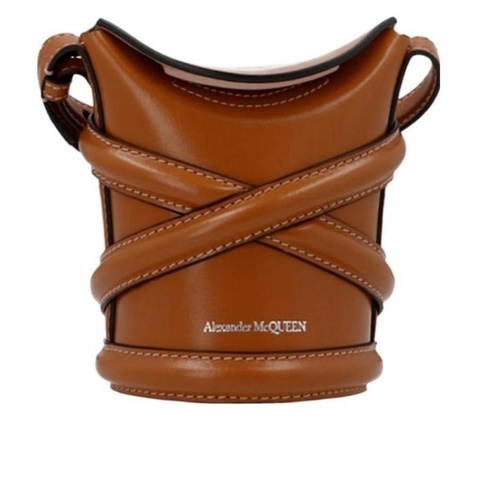 Alexander McQueen 女士 The Curve Mini 皮質單肩包均碼碼MINI、11x9x11CM