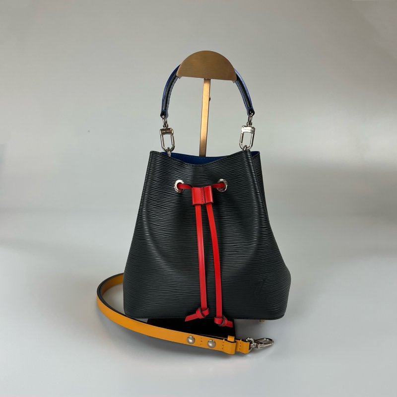 LV M52853 水波紋NOE水桶包藍橘-0