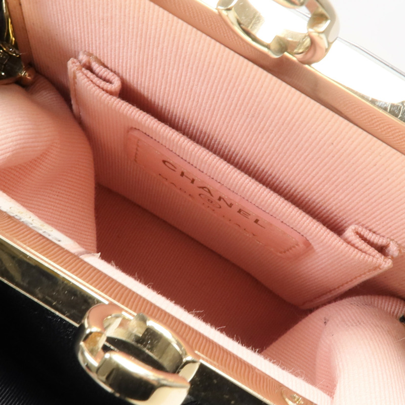 CHANEL 羊皮皮革/漆皮皮革Chain Clutch Shoulder金扣鏈帶肩背袋-10