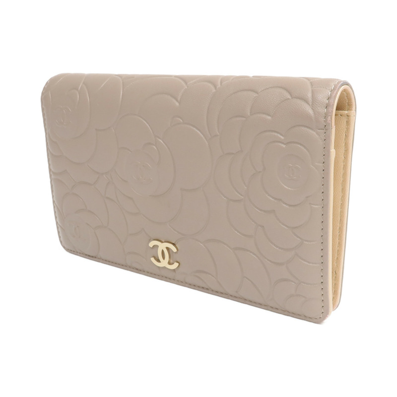 CHANEL 羊皮皮革Long Wallet金扣長錢包-2