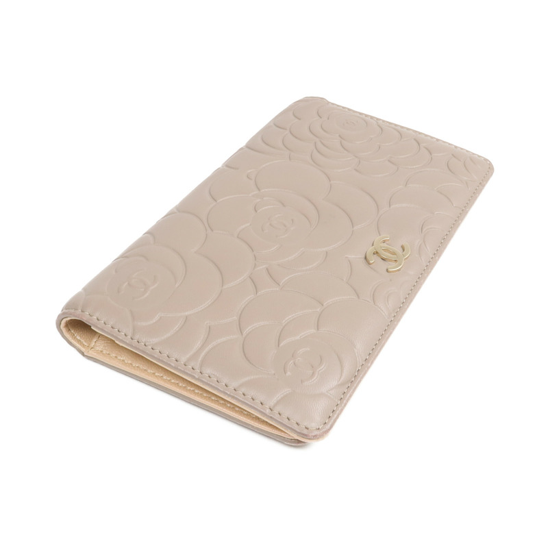 CHANEL 羊皮皮革Long Wallet金扣長錢包-3