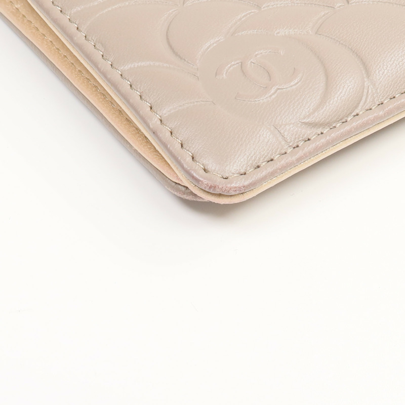 CHANEL 羊皮皮革Long Wallet金扣長錢包-7