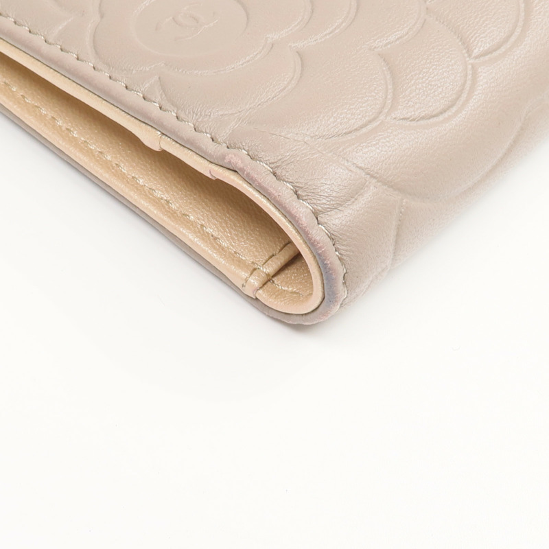 CHANEL 羊皮皮革Long Wallet金扣長錢包-8