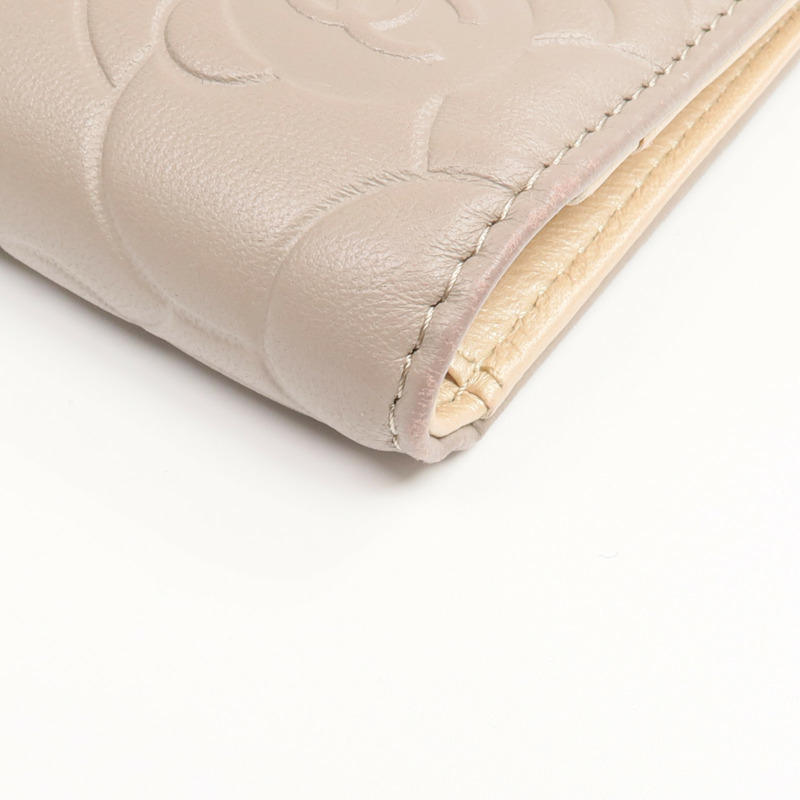 CHANEL 羊皮皮革Long Wallet金扣長錢包-9