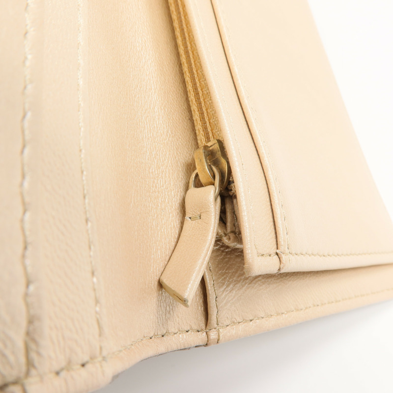 CHANEL 羊皮皮革Long Wallet金扣長錢包-13