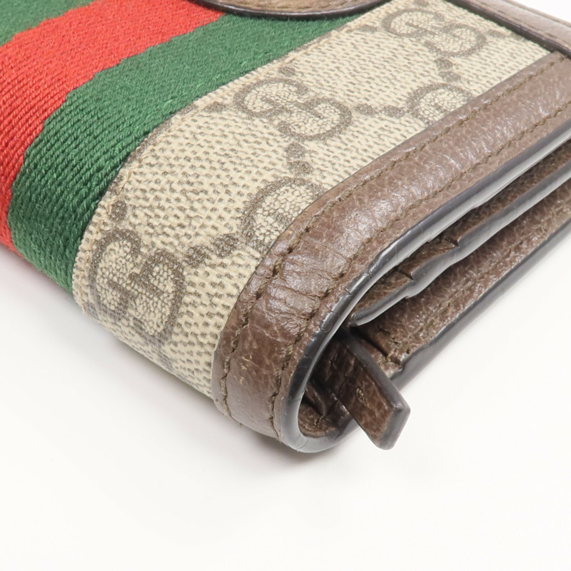 GUCCI 塗層帆布Ophidia GG Wallet金扣錢包-9