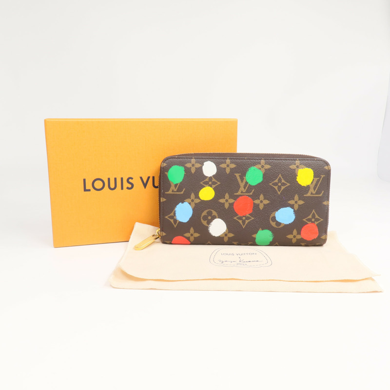 LOUIS VUITTON Monogram LV x Yayoi Kusama Zippy Wallet金扣長錢包-17