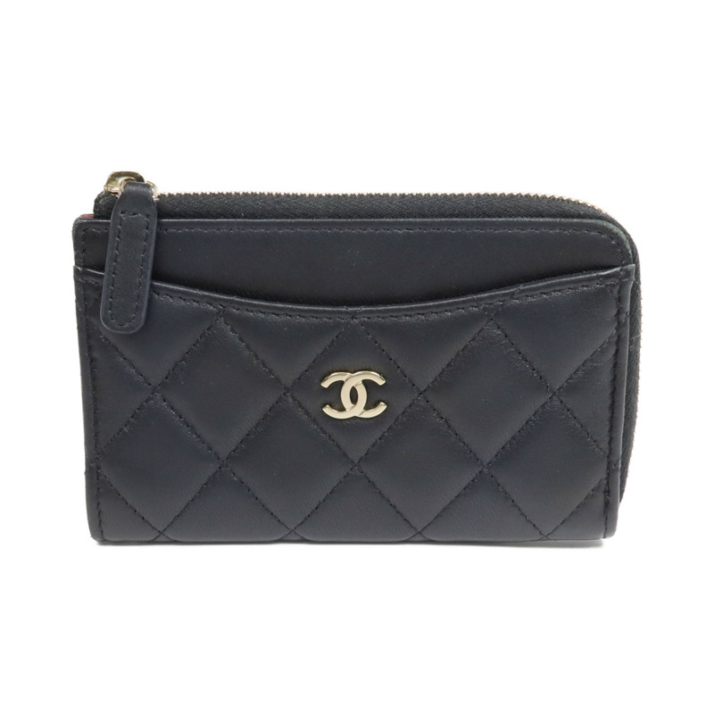 CHANEL 羊皮皮革Wallet金扣錢包-0