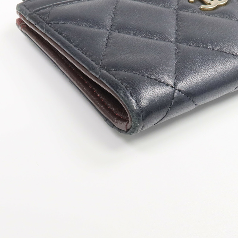 CHANEL 羊皮皮革Wallet金扣錢包-7