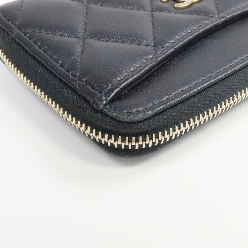 CHANEL 羊皮皮革Wallet金扣錢包-8