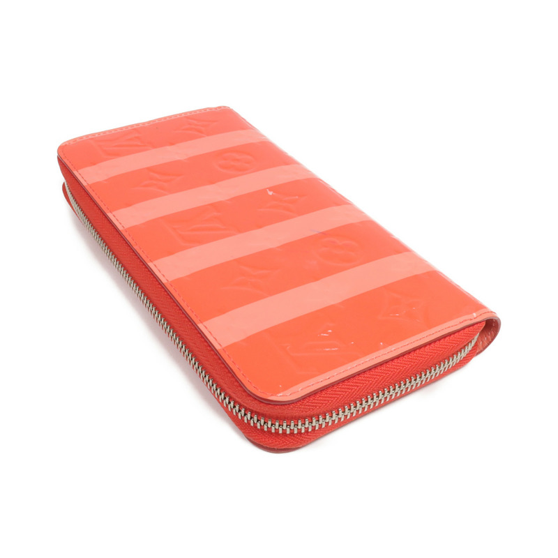 LOUIS VUITTON Monogram Vernis Rayure Zippy Wallet銀扣長錢包-4