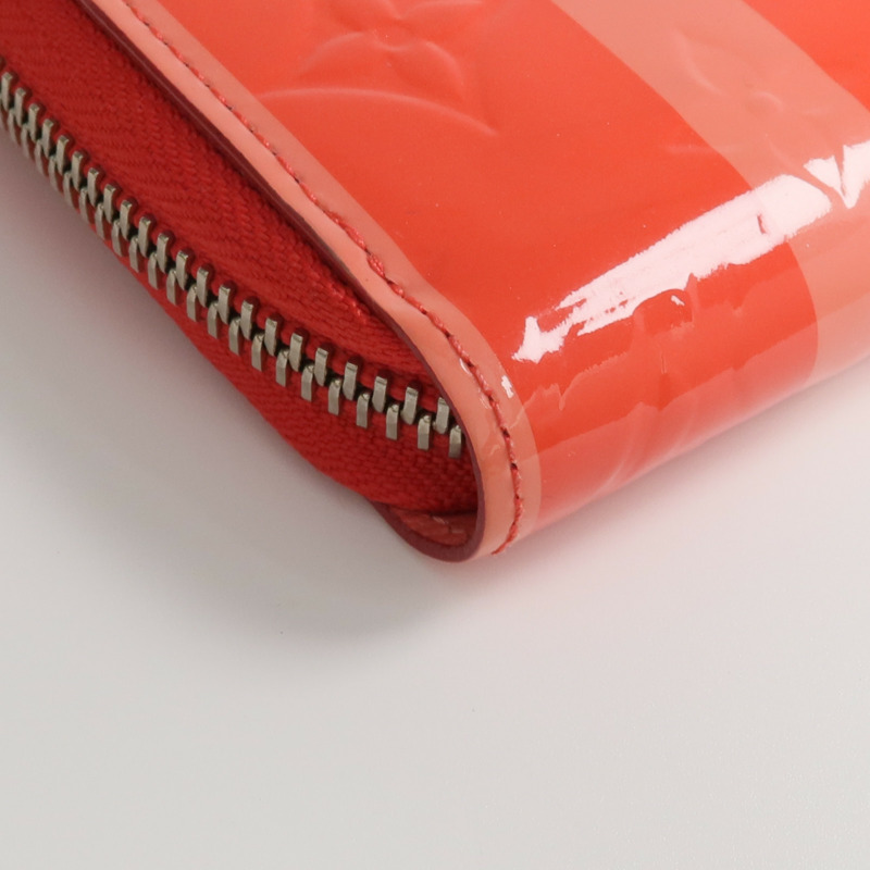 LOUIS VUITTON Monogram Vernis Rayure Zippy Wallet銀扣長錢包-14