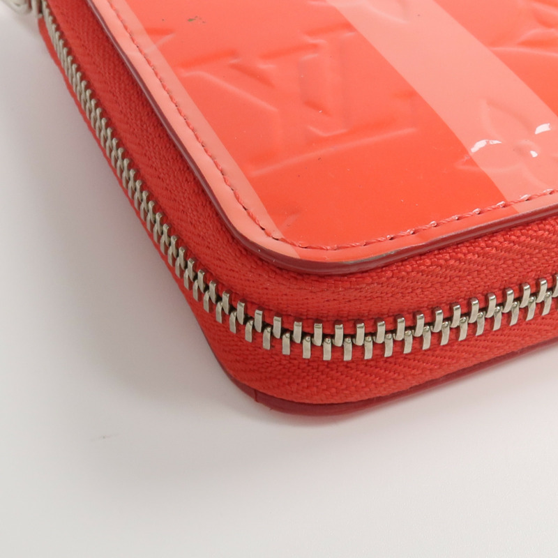 LOUIS VUITTON Monogram Vernis Rayure Zippy Wallet銀扣長錢包-15
