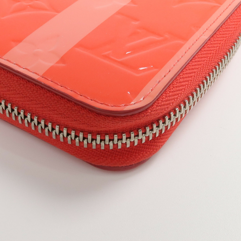 LOUIS VUITTON Monogram Vernis Rayure Zippy Wallet銀扣長錢包-16